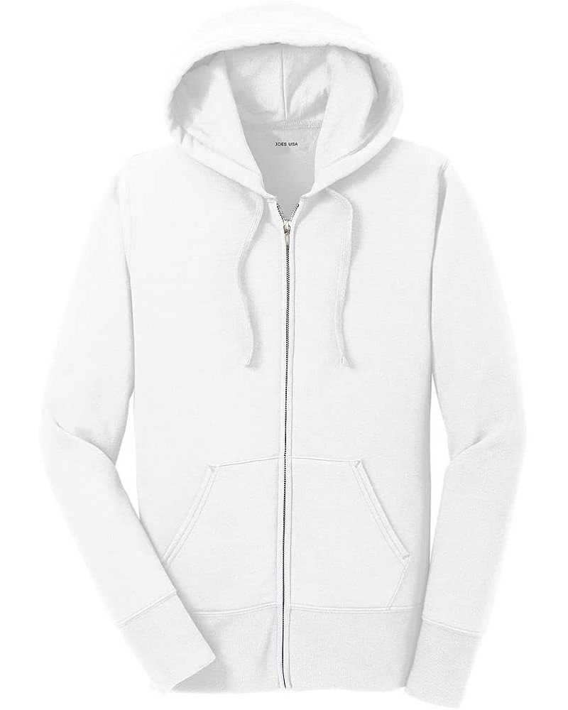 Ladies Core Fleece Full-Zip Hooded Sweatshirts in Sizes: XS-4XL White $20.68 Activewear