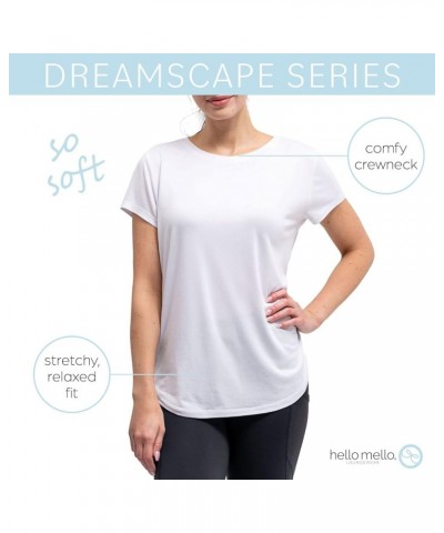 Women’s Sleep and Lounge Pajamas Top Short Sleeve Crewneck Lightweight Dream Tee Shirt Snow White $15.08 Tops