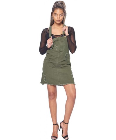 Women's Casual Bib Straight Denim Jeans Ripped Adjustable Overall Dress Pinafore for Women Olive Rsdo760 $11.75 Dresses