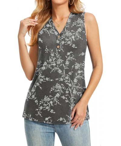 Womens Henley Tunic Tops Button Up T-Shirts Short Sleeve V-Neck Casual Blouses Carved White+black + Sleeveless $12.99 Tops