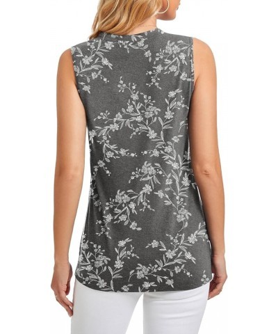 Womens Henley Tunic Tops Button Up T-Shirts Short Sleeve V-Neck Casual Blouses Carved White+black + Sleeveless $12.99 Tops