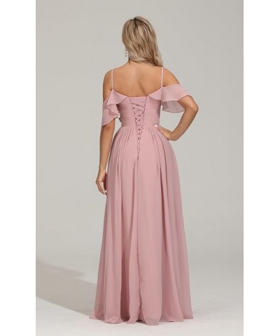 Spaghetti Straps Bridesmaid Dresses for Women Long V Neck Ruffles Sleeves Formal Evening Dresses with Pockets Lilac $29.47 Dr...