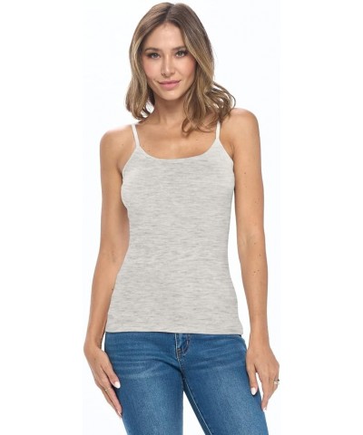 Women's Camisole Tank Top-Breathable Cotton Stretch Heather Grey $8.65 Tanks