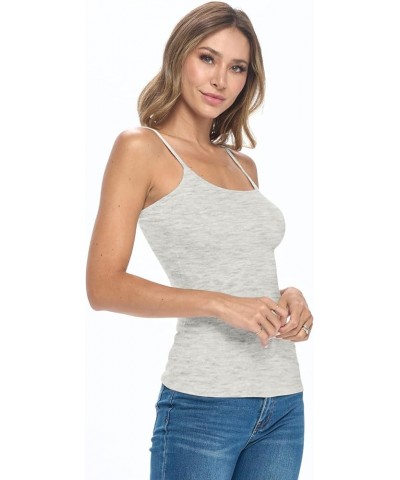 Women's Camisole Tank Top-Breathable Cotton Stretch Heather Grey $8.65 Tanks