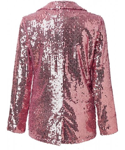 Women's Sequin Jackets Open Front Blazer Jacket Casual Long Sleeve Sparkly Cardigan Coat with Pocket S-XXL Hot Pink $20.29 Bl...