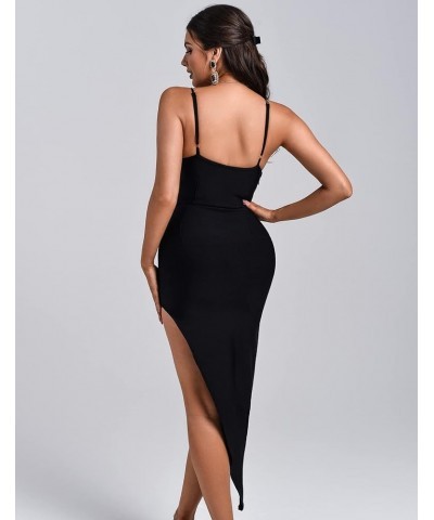 Diamonate Mini Bandage Dress Sexy Corset Slit Date Dress for Women Fashion Off Shoulder Cocktail Dresses Black 02 $32.76 Dresses