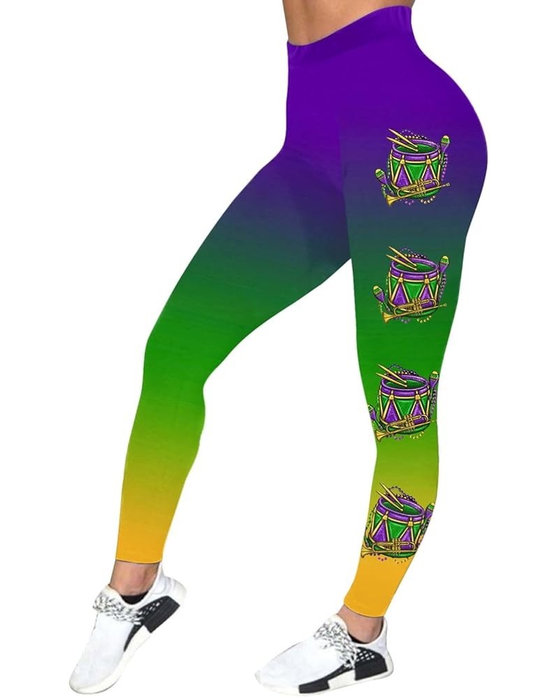 Mardi Gras Leggings for Women Fancy Mask Graphic Legging Tights Stretchy Yoga Pants High Waisted Tummy Control Running Pants ...