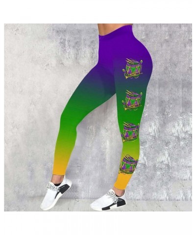 Mardi Gras Leggings for Women Fancy Mask Graphic Legging Tights Stretchy Yoga Pants High Waisted Tummy Control Running Pants ...