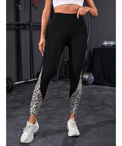 High Waisted Leopard Print Leggings for Women Yoga Workout Pants with Pockets Tummy Control Leggings Leopard Black $11.34 Leg...