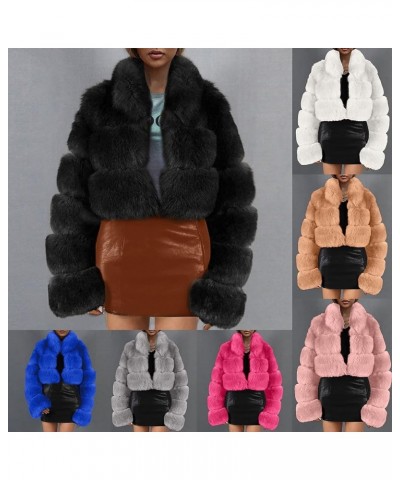 Winter Coats for Women 2024 Plus Size Faux Fur Warm Jacket Long Sleeve Fleece Outwear Comfy Soft Collar Overcoat 03 Khaki $10...