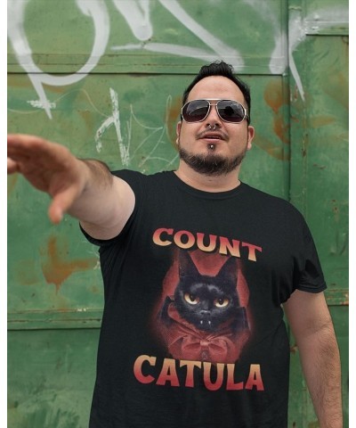 Black Cat T-Shirt Count CATULA Dracula Dressed Funny Halloween Cat Unisex Jersey Short Sleeve Graphic Tee Black $12.93 Others