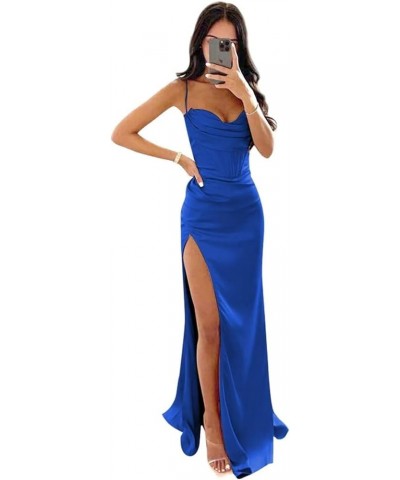 Women's Bridesmaid Dress 2023 Strapless Long Evening Party Gown Spaghetti Strap Bridesmaid Dresses for Wedding LN066 Royal Bl...