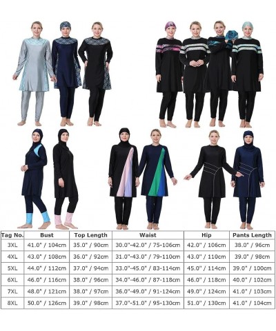 Muslim Swimsuits for Women Plus Size Full Coverage Swimwear Modest Islamic Hijab Ladies Swimming Burkini Bathing Suit Grey Fl...