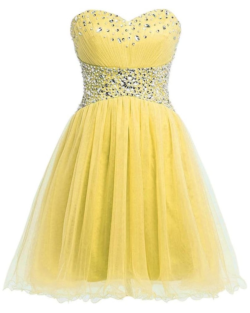 Strapless a Line Blue Crystal White Oranga Homecoming Dress Short Prom Dress Style2-yellow $44.52 Dresses