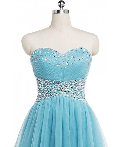 Strapless a Line Blue Crystal White Oranga Homecoming Dress Short Prom Dress Style2-yellow $44.52 Dresses