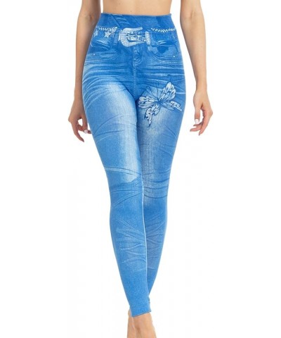 Women's Jean Look Jeggings Tights Slimming Many Colors Spandex Leggings Pants Capri XS-XXXL 22*-blue $6.88 Leggings