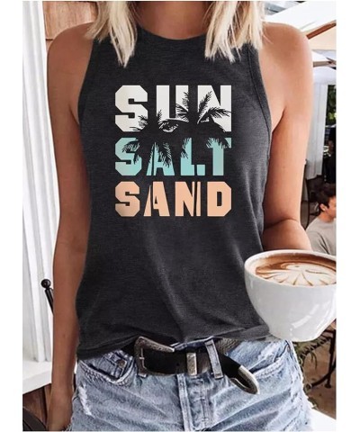 Womens Beach Heartbeat Coconut Tree Racerback Tank Tops Summer Casual Fit Basic Camis Tanks Holiday Sleeveless T Shirts Sun S...