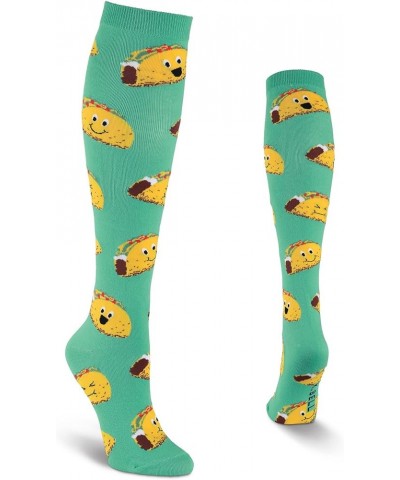 Women's Fun Animal Crew Socks-1 Pairs-Cool & Cute Wordplay Novelty Gifts Happy Tacos (Teal) $6.36 Socks