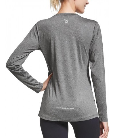 Women's Long Sleeve Running Shirts Workout Tops Athletic Active Quick Dry Soft Lightweight Heather Gray $11.50 Activewear