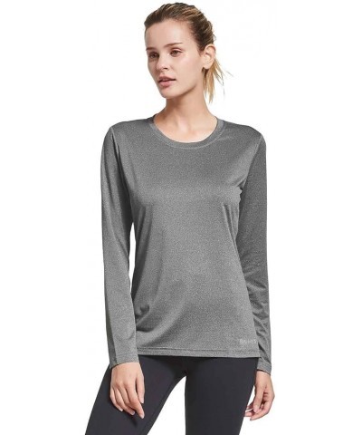 Women's Long Sleeve Running Shirts Workout Tops Athletic Active Quick Dry Soft Lightweight Heather Gray $11.50 Activewear