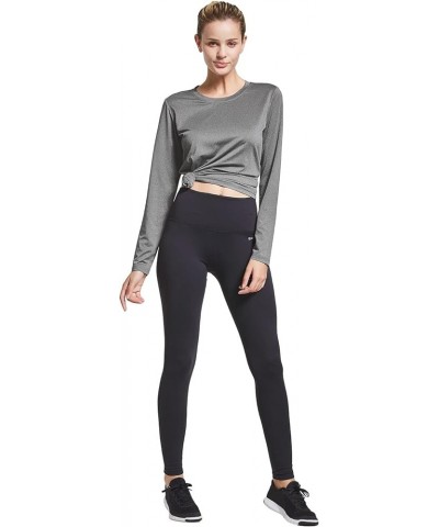 Women's Long Sleeve Running Shirts Workout Tops Athletic Active Quick Dry Soft Lightweight Heather Gray $11.50 Activewear