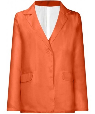 Women's Casual Lightweight Blazers Open Front Lapel Long Sleeve Suit Jackets Work Office Loose Blazer for Daily/Work Orange $...