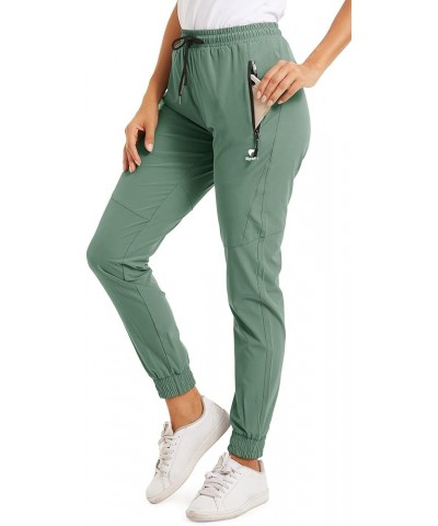 Women's Athletic Pants Quick Dry Hiking Jogger Pants Lightweight Gym Workout Pants with Zipper Pockets Green $15.89 Activewear