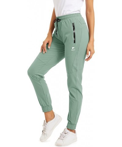 Women's Athletic Pants Quick Dry Hiking Jogger Pants Lightweight Gym Workout Pants with Zipper Pockets Green $15.89 Activewear