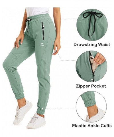 Women's Athletic Pants Quick Dry Hiking Jogger Pants Lightweight Gym Workout Pants with Zipper Pockets Green $15.89 Activewear