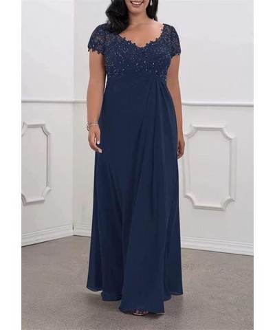 Mother of The Bride Dresses Lace Appliques Chiffon Wedding Guest Dresses for Women Beaded Formal Evening Gown Dusty Blue $36....