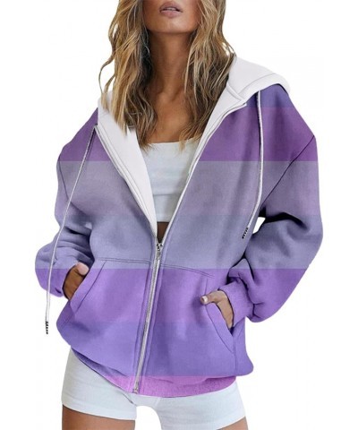 Light Weight Jackets for Women Casual Zip up Oversized Long Sleeve Hoodies Sweatshirts Fall and Winter Fitted L-7 $7.00 Jackets