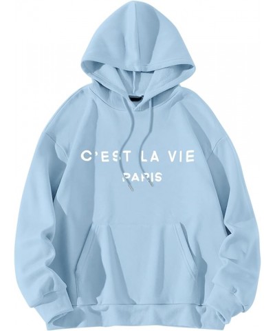 Hoodies for Women Flower Graphic Floral Solid Color Loose Hooded Sweatshirt 2023 Fall Clothes Fashion Drop Sky Blue 3 $12.41 ...