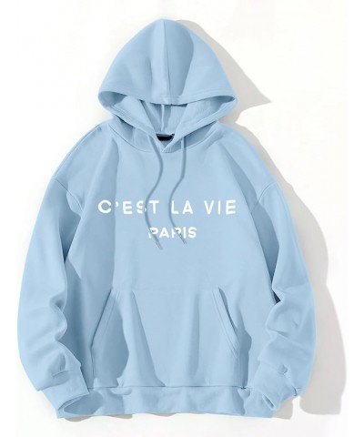 Hoodies for Women Flower Graphic Floral Solid Color Loose Hooded Sweatshirt 2023 Fall Clothes Fashion Drop Sky Blue 3 $12.41 ...