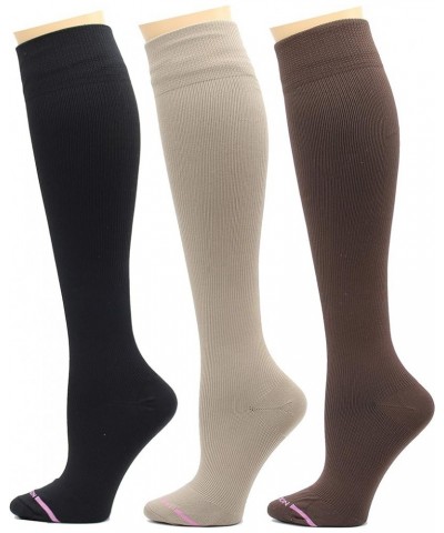 Women's 3-Pack Cats, Dots, Dogs Compression Socks Sockshosiery Black/Beige/Brown $16.95 Activewear