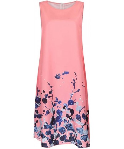 Women Summer Dresses for Special Occasions Cute Maxi Dress Floral Print Sleeveless Dress 2 Piece Set Wedding Guest Pink $15.4...