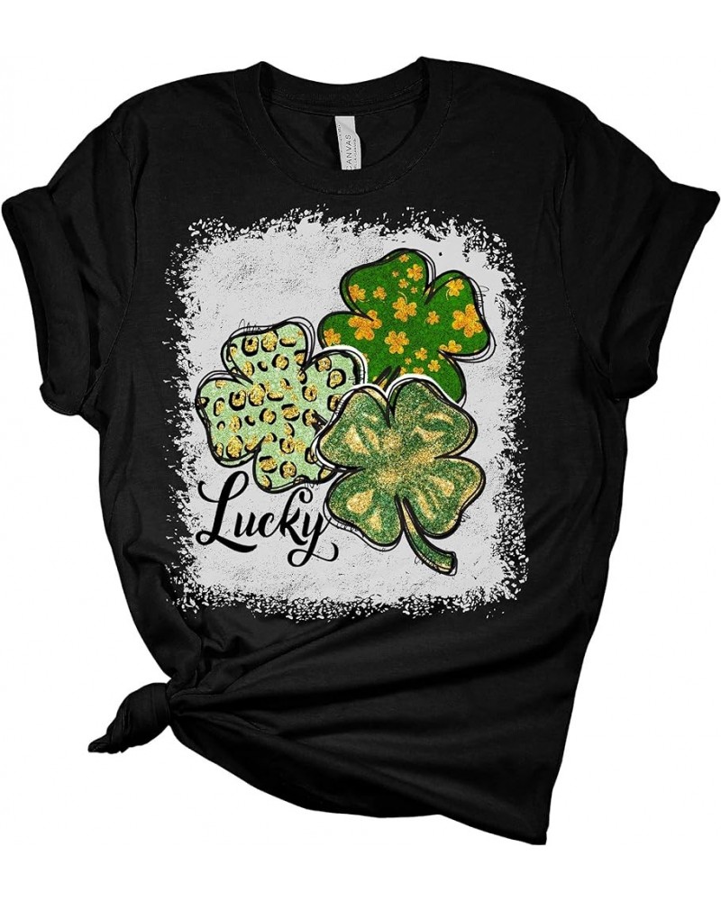 Lucky Clover St. Patrick's Day Women's Bella T-Shirt Black $13.78 T-Shirts