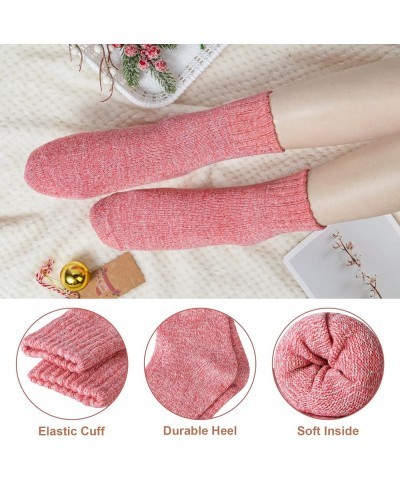 YSense 5 Pairs Womens Wool Socks Thick Knit Warm Winter Socks for Women Cozy Comfy Socks Gifts O- Solid Color 1(with Bag) $7....