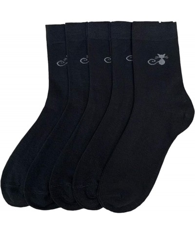 Women Thin Viscose Bamboo Socks Crew Lightweight Above Ankle Casual Dress Sock For Ladies Bootie Trouser 5 Pairs Cat $10.52 A...