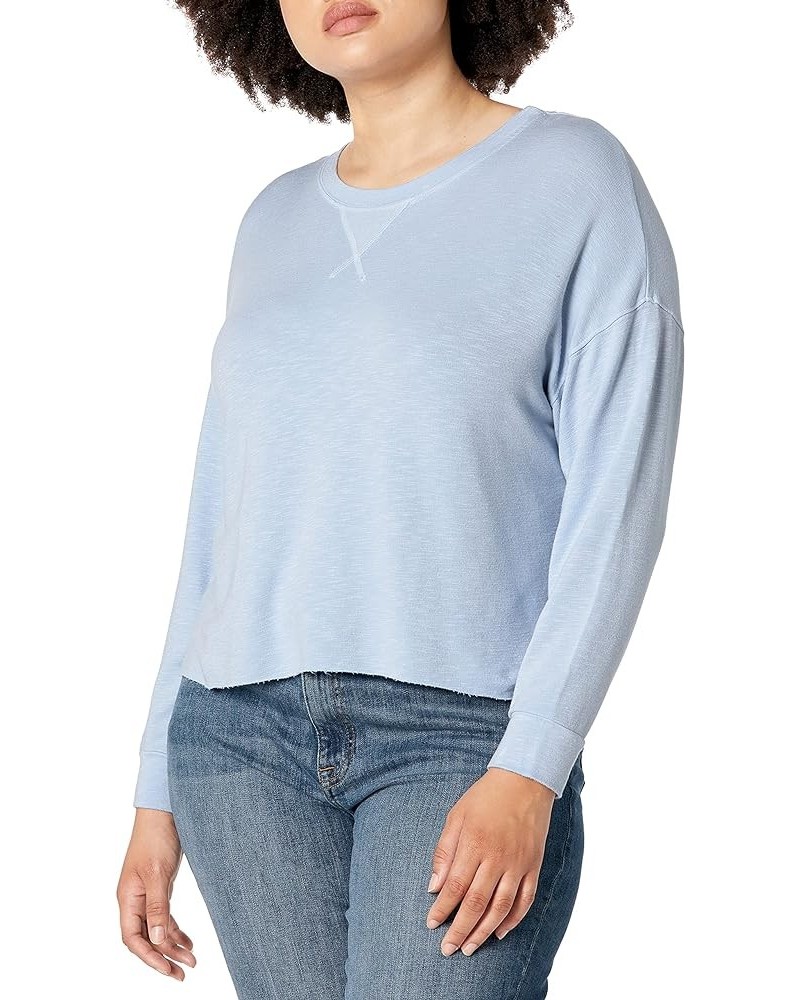 Women's Long Sleeve Crewneck Pullover Sweater Clear Sky Blue $33.00 Sweaters