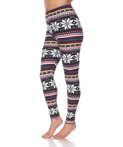 Women's Winter Snowflake Printed Leggings - Regular & Plus Size Black $12.31 Leggings