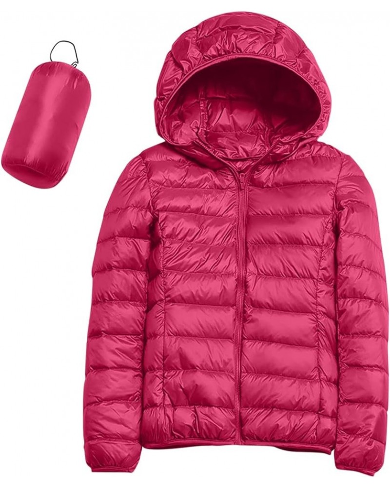 Packable Puffer Jacket for Women Lightweight Winter Short Duck Down Jackets Slim Fit Bubble Coat Zipper Down Jacket with Hood...