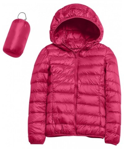 Packable Puffer Jacket for Women Lightweight Winter Short Duck Down Jackets Slim Fit Bubble Coat Zipper Down Jacket with Hood...