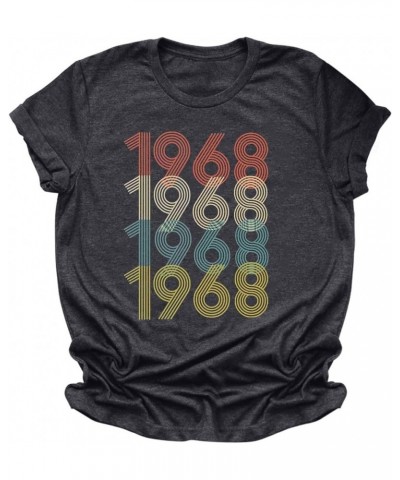 Womens Oversized Vintage Baggy Unique Ages Birthday Numbers Printed T Shirt Crewneck Short Sleeve Tops 1968 $10.19 T-Shirts