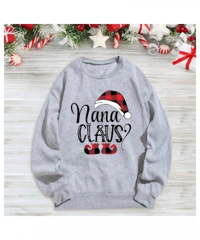 Sweatshirts for Women Oversized Fleece Christmas Pattern Long Sleeve Crewneck Pullover Tops Winter Shirts Grey $5.59 Shirts