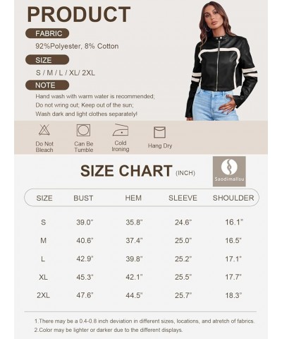 Women’s Faux Leather Jackets Zip Up Stand Collar Cropped Motocross PU Coats Apricot $30.10 Coats