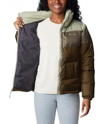 Women's Puffect Color Blocked Jacket Olive Green/Stone Green/Safari $40.67 Jackets