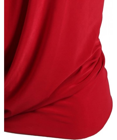 Women's Sexy Lightweight Deep V Neck Low Cut Halter Top & Dress Ykwt07_red $10.00 Tanks