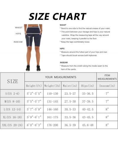 High Waist Biker Shorts for Women Workout Yoga Shorts with Pockets Spandex Athletic Leggings Shorts for Gym, Running Shorts-d...