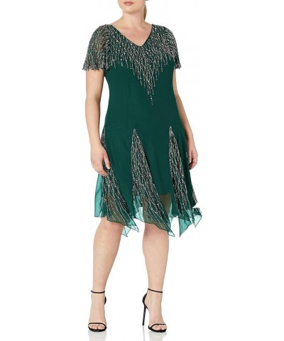 Women's Plus Size Short Beaded Dress Hunter/Multi $59.85 Dresses