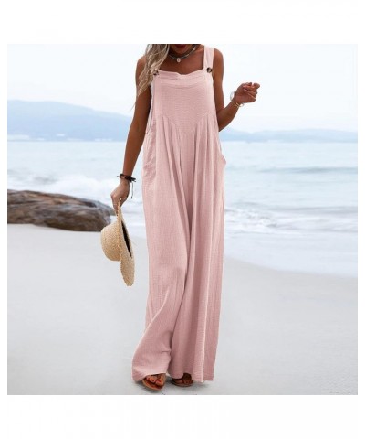 Rompers for Women Dressy, 2023 Summer Casual Wide Leg Jumpsuit Loose Fit Pants Pleated Lounge Overalls Outfits A-pink $14.25 ...